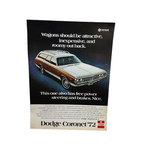 1972 Dodge Coronet Wagon Original Print Ad vintage 70s